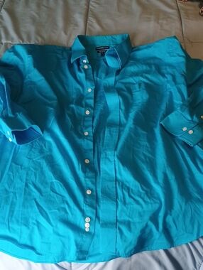 croft & barrow Bright Turquoise Long-Sleeve Button-Down Shirt